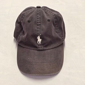 Polo Ralph Lauren Baseball Cap Brown Cotton Embroidered Pony Logo Adjustable